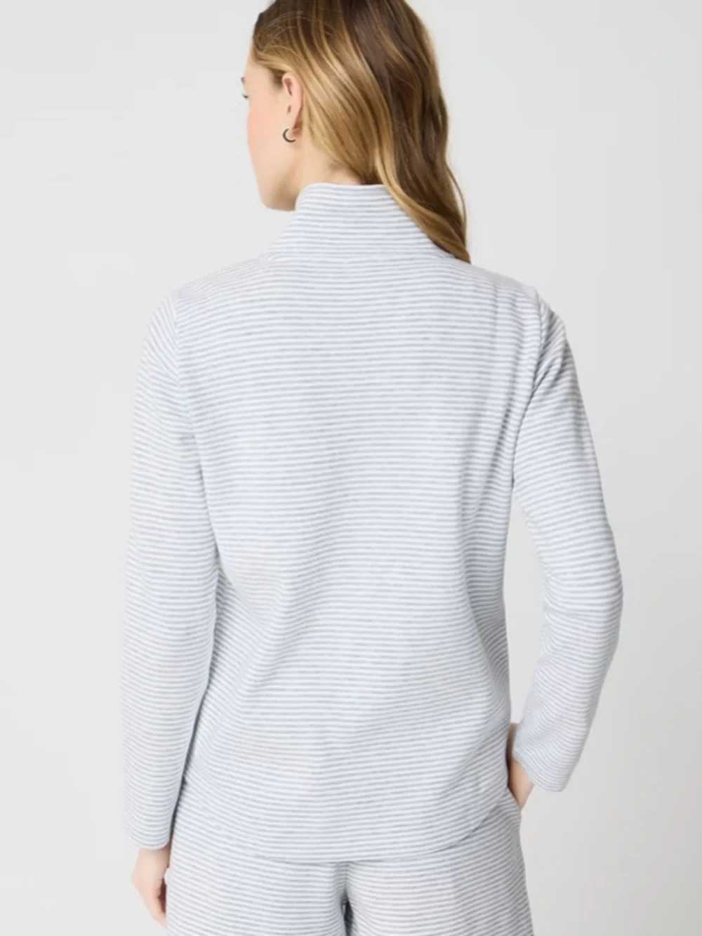 J crew Striped terry half-zip pullover